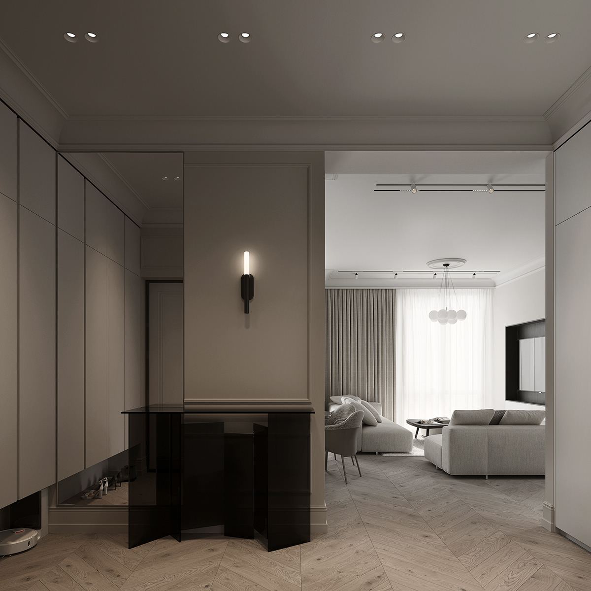 Neoclassical Apartment In Moldova: Marble Details And Modern Finishes ... throughout Transforming Spaces Moldova Marble Details for a Brighter Neoclassical Home