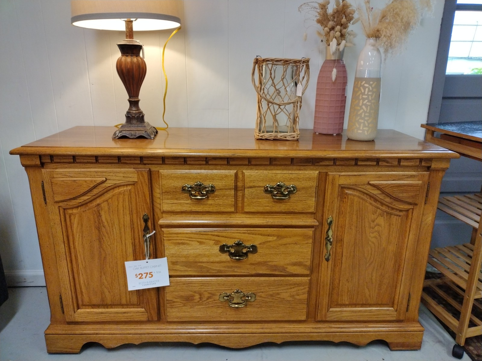 Oak Buffet Cabinet | Roth &amp;amp; Brader Furniture regarding Oak Solid Wood Buffet Cabinet, Sideboard 59.1X15.8X35.4 Inch