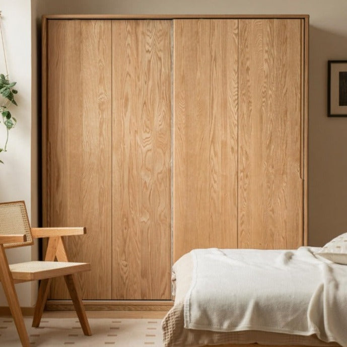 Oak Solid Wood Sliding Door Wardrobe: inside Natural Oak Sliding Wardrobes Understanding Durability and Style