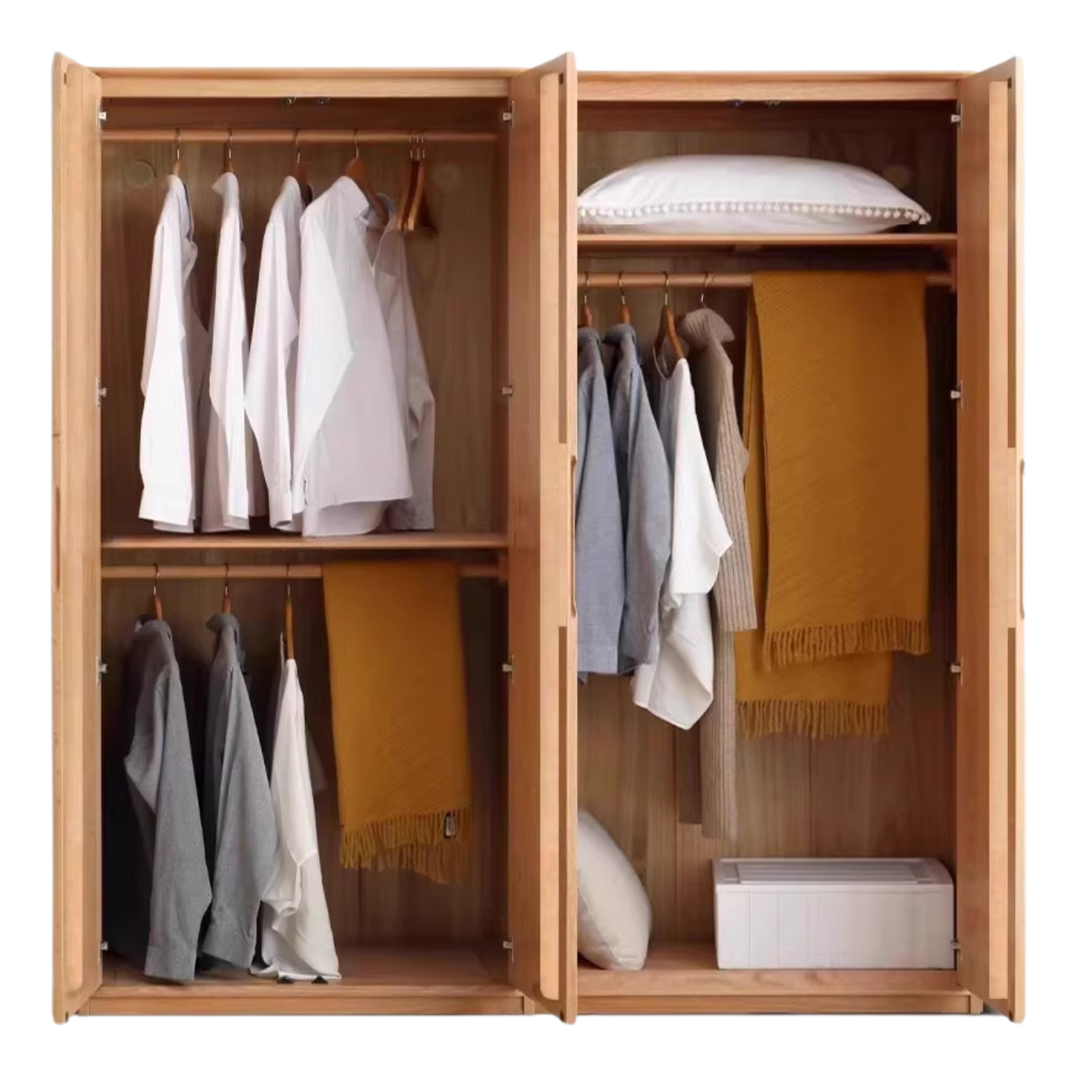 Oak Solid Wood Wardrobe regarding [%100% Solid Wood Kyle 4-Door Wardrobe, Mocha|Caring for Your Solid Wood Wardrobe A Guide to Maintaining the Mocha Finish%]
