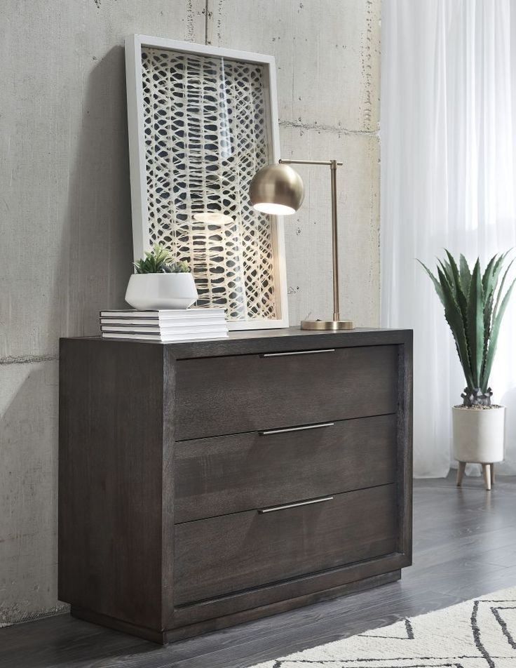 Oxford 3 Drawer Nightstand In Basalt Grey - Modus Azu584B | Modus Furniture, Wood Nightstand ... for Styling Your Home with the Elegant Modus Oxford 3-Drawer Sideboard