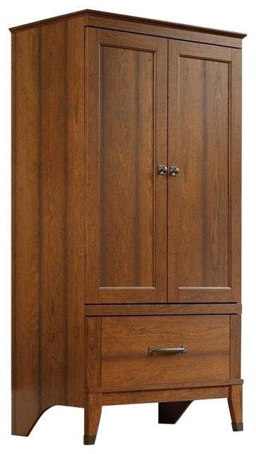 Pemberly Row 2 Doors Wood Armoire With Drawer In Washington Cherry ... in Pemberly Row 4 Doors &amp;amp; 2 Drawers Modern Engineered Wood Armoire In Gray