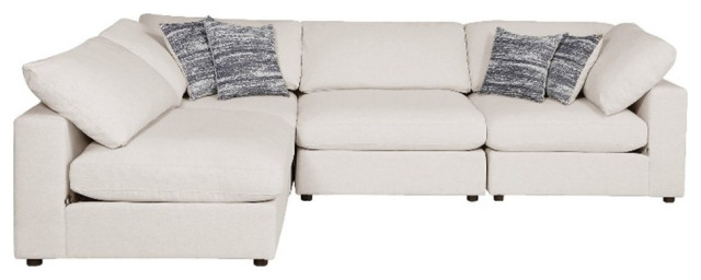 Pemberly Row 4-Piece Modern Fabric Upholstered Sectional In Beige ... for Understanding the Craftsmanship Behind Your Pemberly Row Sectional
