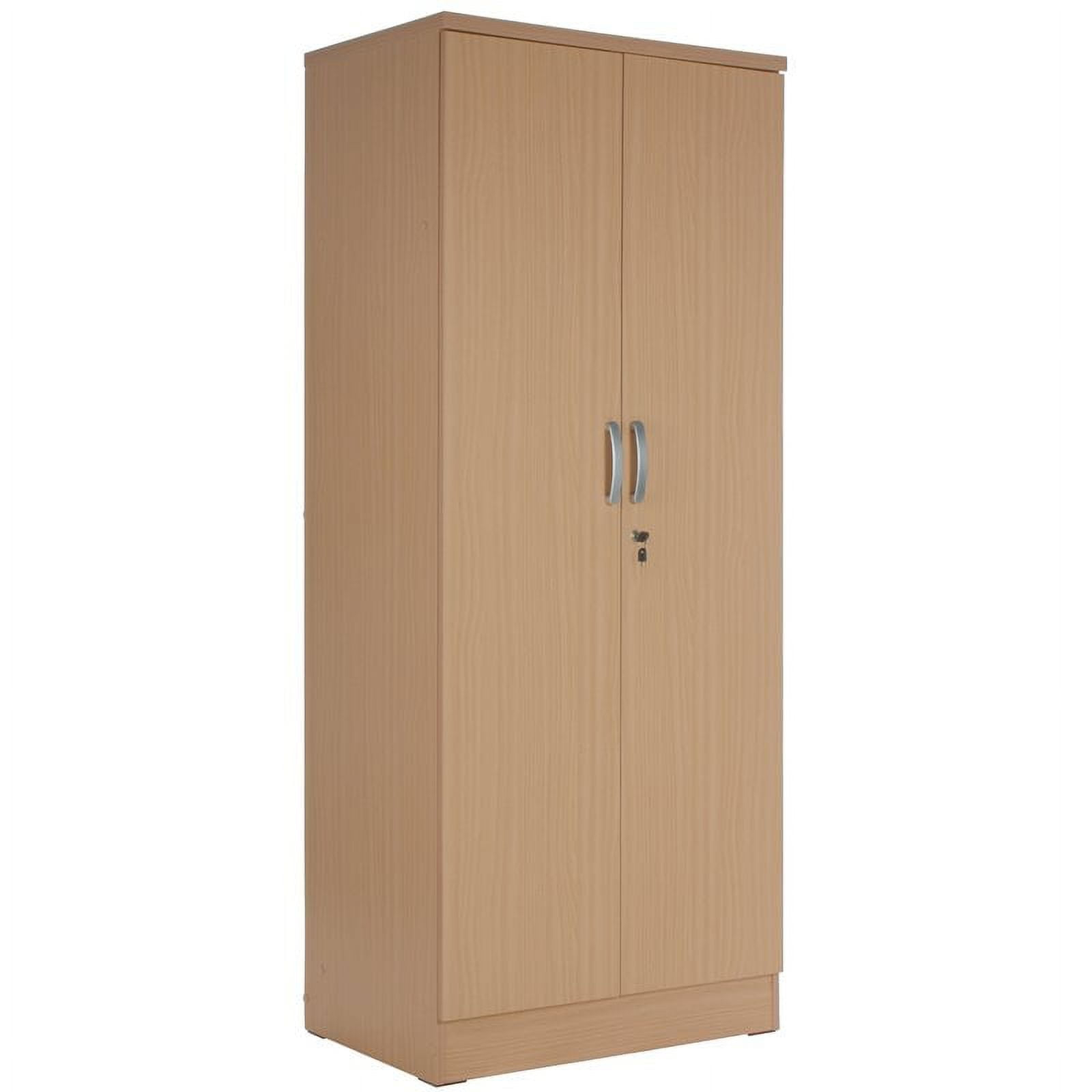 Pemberly Row Two Door Modern Wood Armoire Wardrobe Cabinet Beech Maple ... intended for Pemberly Row Metal Wardrobe Cabinet 18In D X 36In W X 72In H In Black