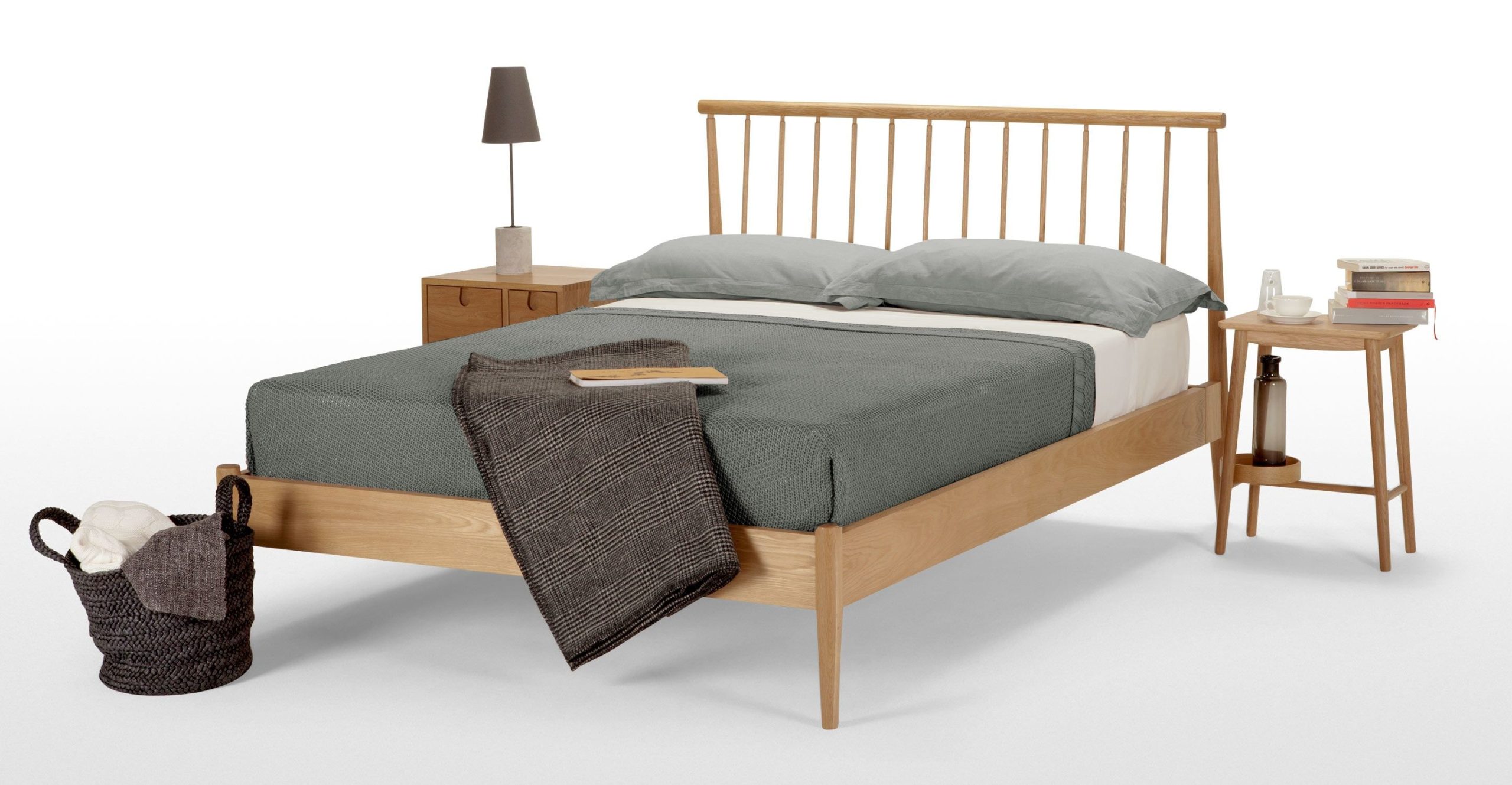 Penn Double Bed, Oak From Made.com. Light Wood. Penn Is Elegant And Cool. Details Are Subtle But ... in Oak Solid Wood Buffet, Natural Color/ Side Cabinet / Upper Seat (Light Strip)