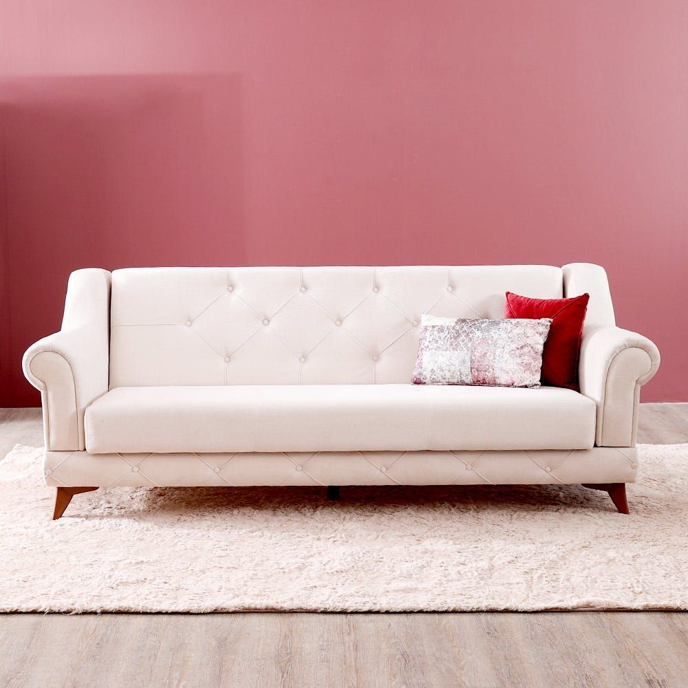 Perla 3 Seater Fabric Sofa - Cream intended for The Perla Curved Sofa in White How to Style Your Space for Elegance