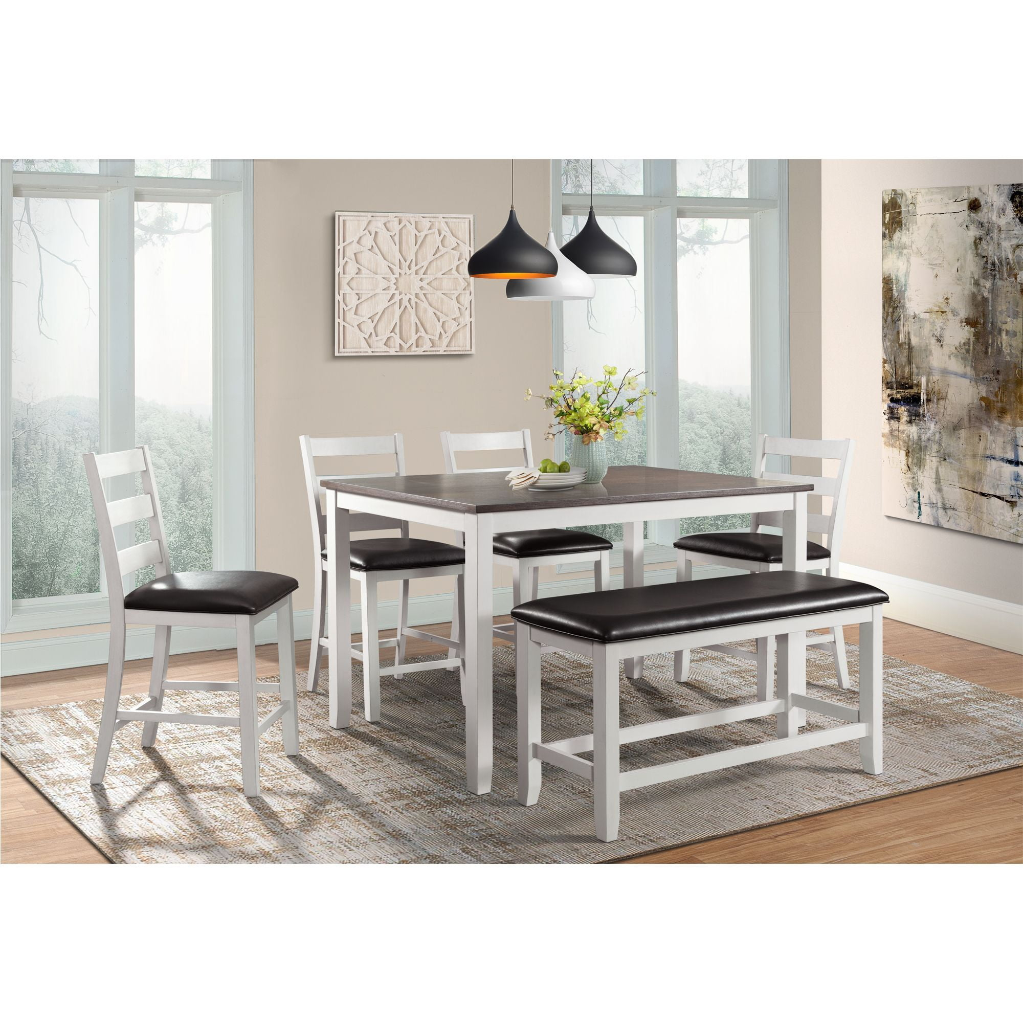 Picket House Furnishings Kona Counter Height 6Pc-Table Four Chairs ... with Picket House Furnishings Kona Counter Height Side Chair Set In Black