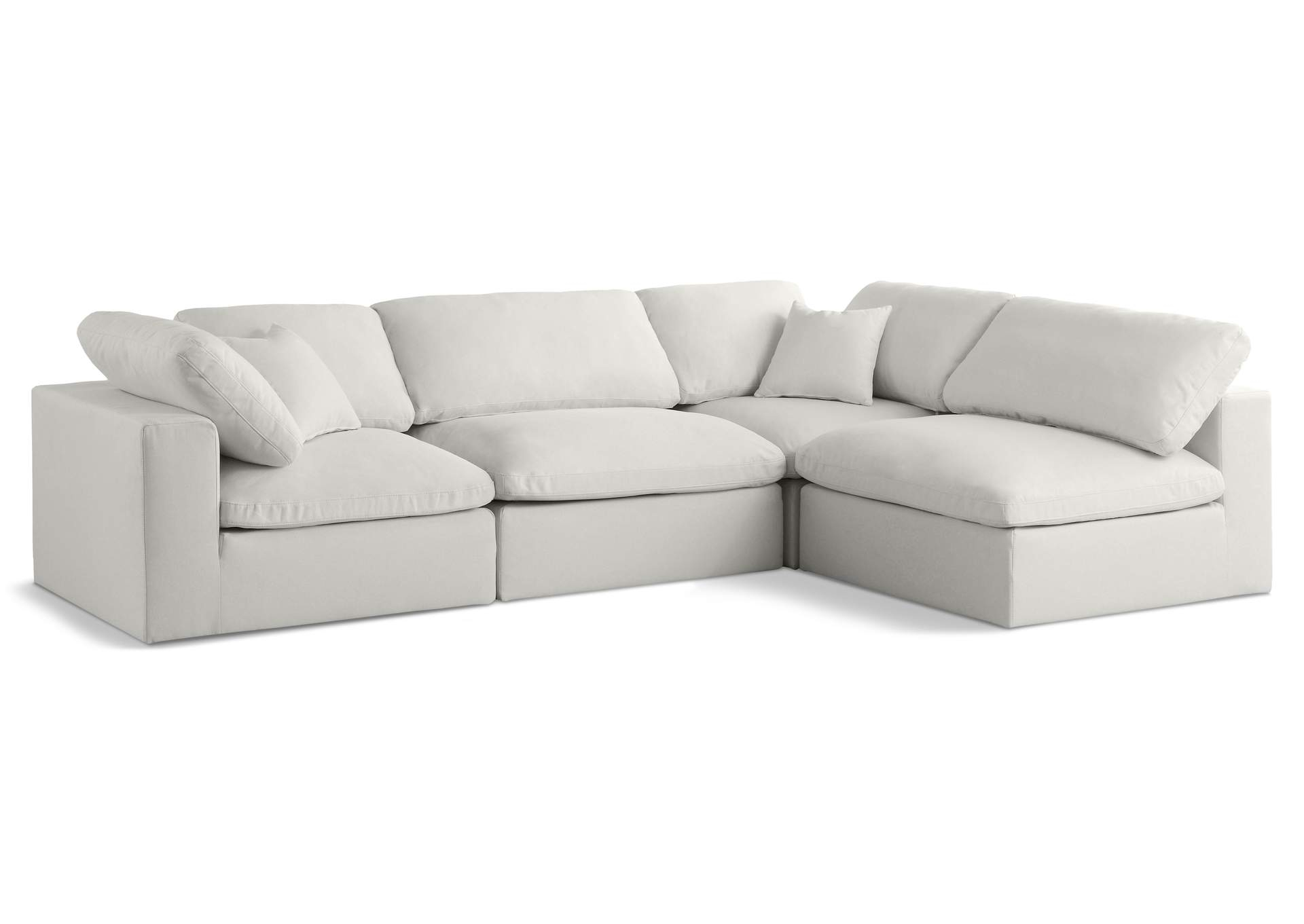 Plush Cream Velvet Standard Comfort Modular Sectional pertaining to Modholic Plush Deep Seat Reversible Sectional Sofa, Navy Blue, H R Foam