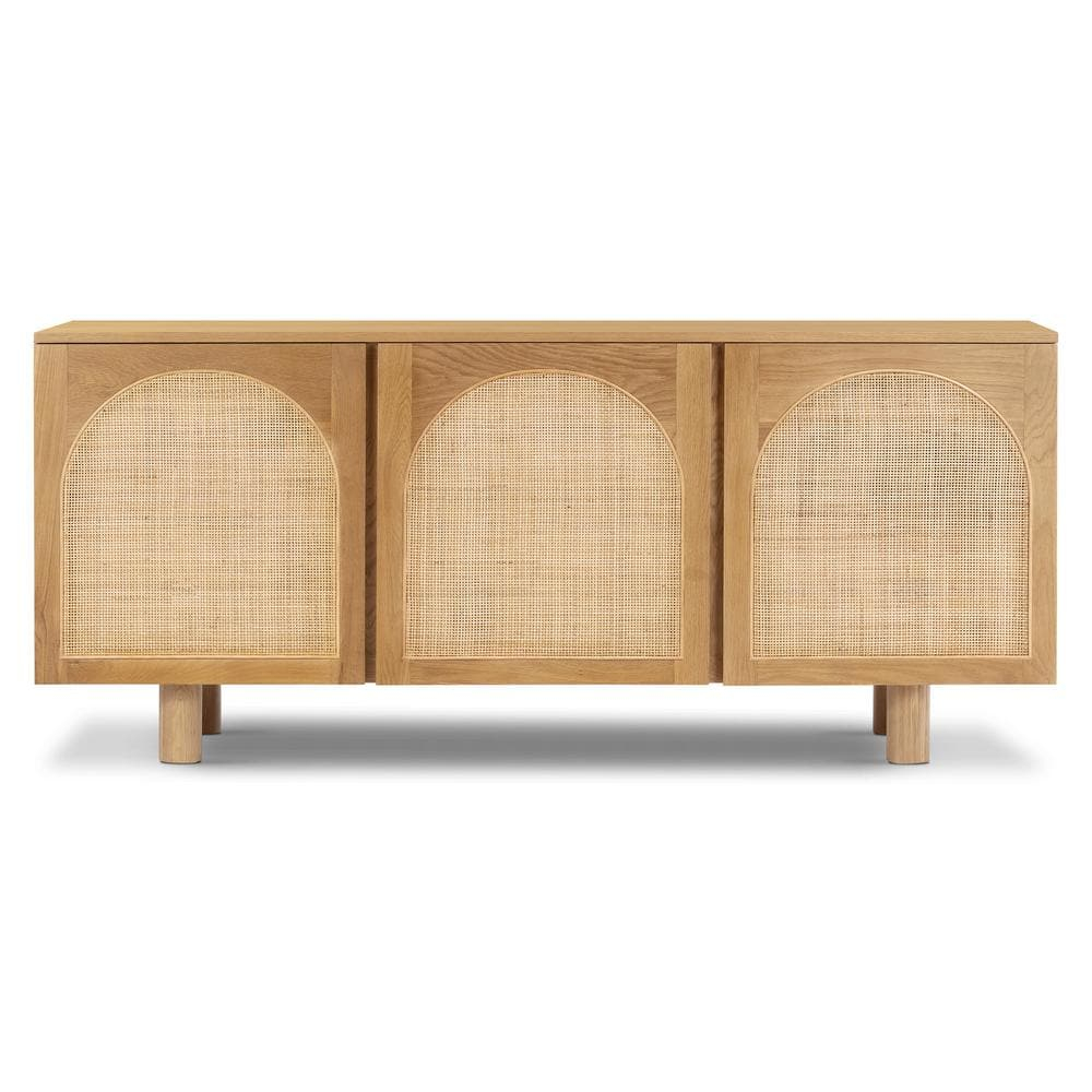 Poly And Bark Archi Natural Sideboard With Cane Webbing Door Fronts Hd-Lr-A3691-Nat - The Home Depot inside Poly And Bark Archi Sideboard