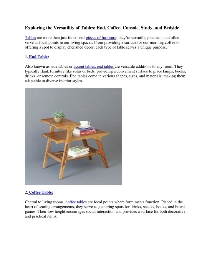 Ppt - Exploring The Versatility Of Tables Powerpoint Presentation, Free ... pertaining to Barcelo Center Table With Storage