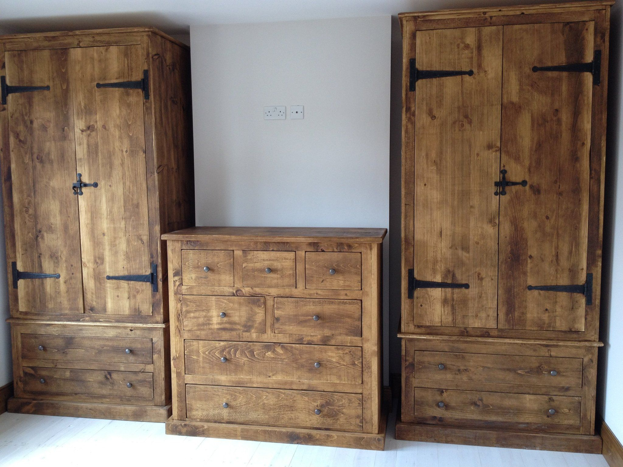 Pullman Solid Wood Rustic Wardrobe With Drawers (With Images ... intended for Embracing Rustic Elegance with a Solid Wood Wardrobe