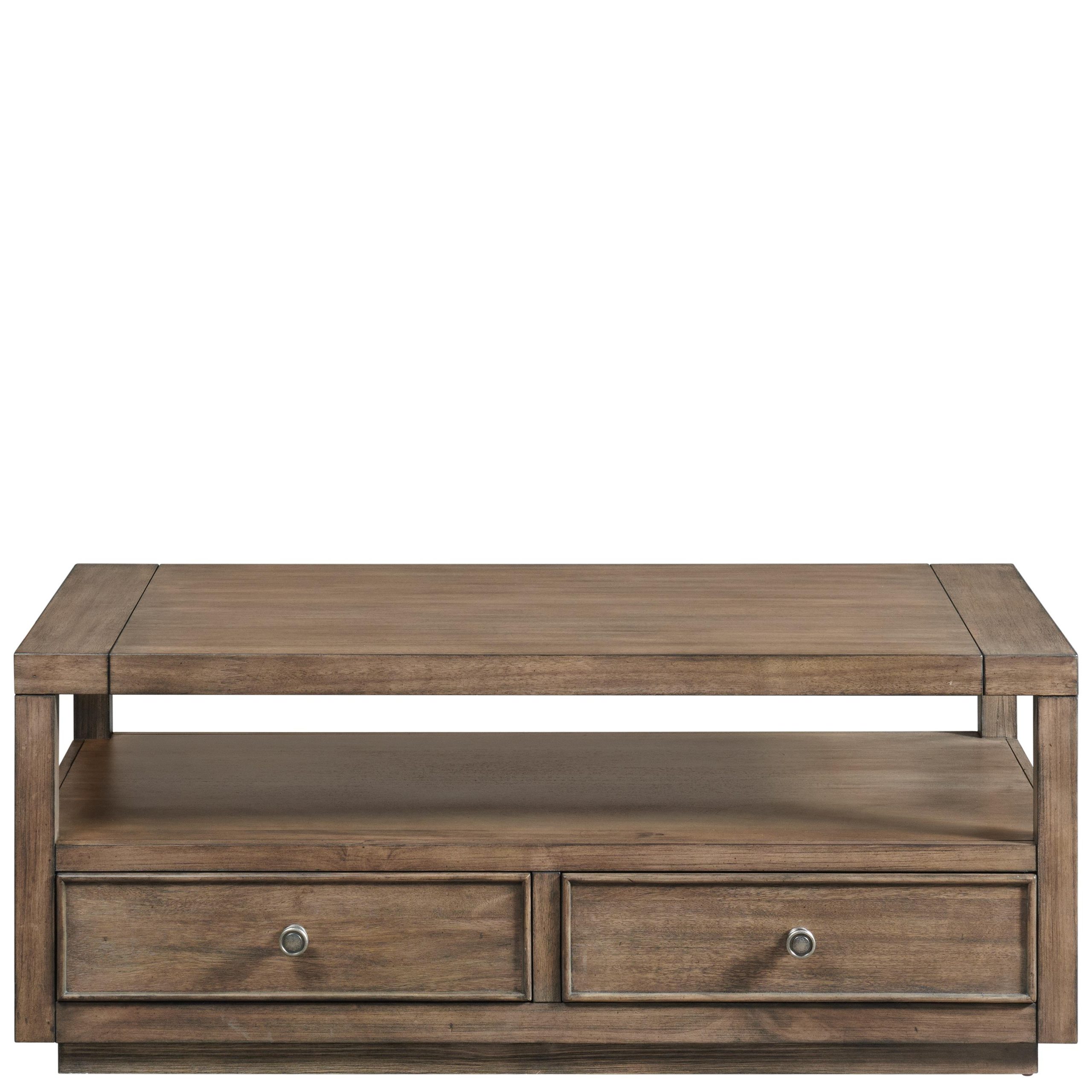 Riverside Furniture Denali Modern Rustic Coffee Table With 2 Drawers ... in Riverside Furniture Capri Round Coffee Table