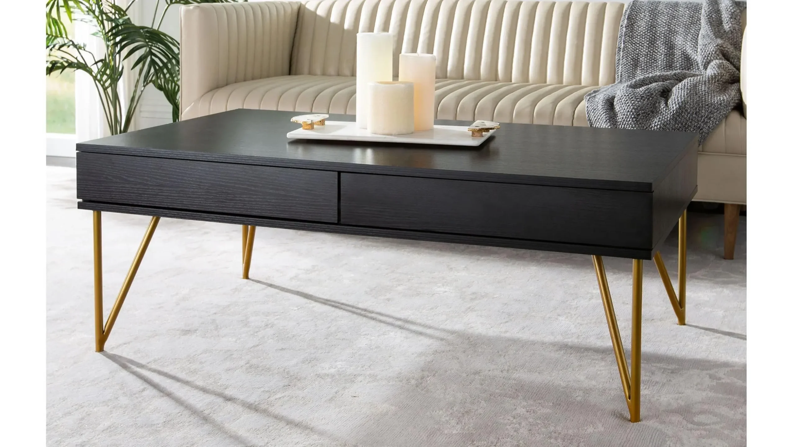 Rosalia Two Drawer Coffee Table | Raymour &amp;amp; Flanigan with regard to The Katrina 2 Drawer Coffee Table Red A Practical Elegance