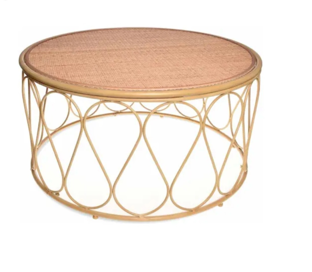Round Rattan Coffee Table, Furniture &amp;amp; Home Living, Furniture, Tables ... for Retro Round Coffee Table With Rattan Sides And Open Shelf, Charcoal