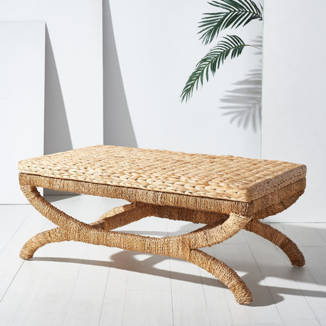 Safavieh Caycee Waterhyacinth Coffee Table Natural, #N/A - Beach Style ... with Natural Elegance A Closer Look at the Safavieh Leonardi Wood Coffee Table