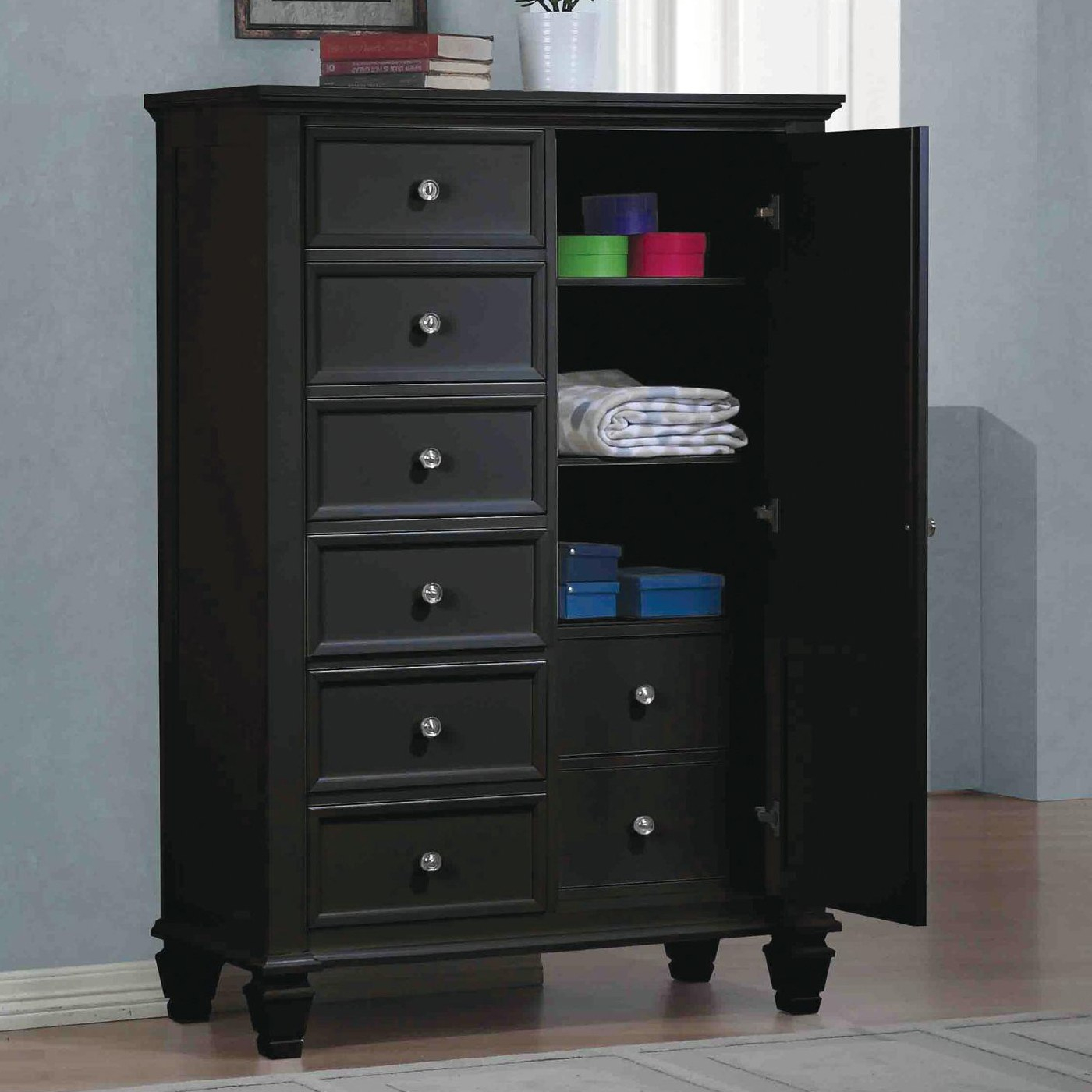 Sandy Beach Door Chest With Black Finish By Coaster Fine Furniture - Madison Seating for Coaster Sandy Beach Door Chest, Black