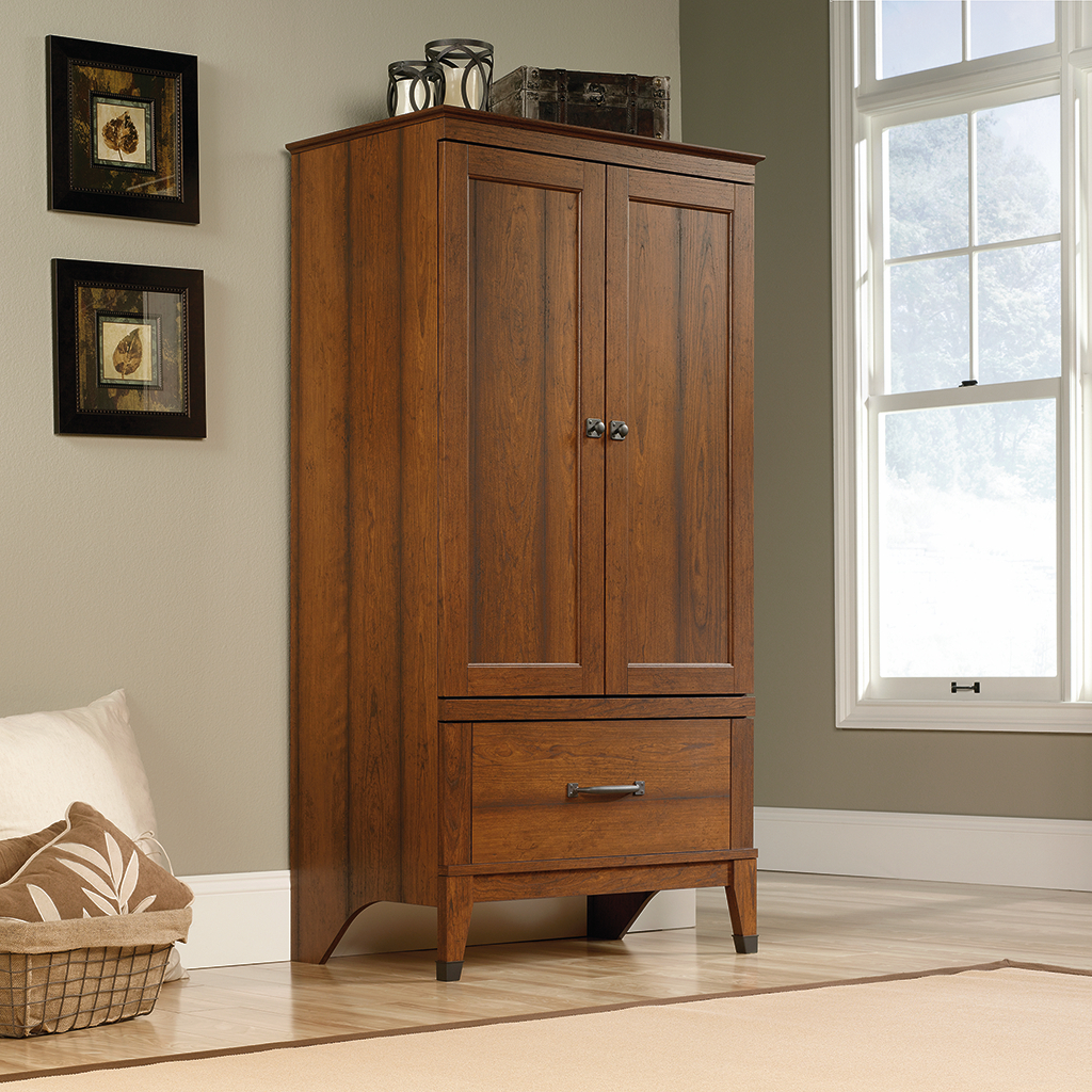 Sauder Carson Forge Armoire throughout