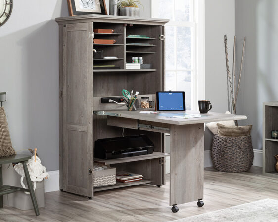 Sauder Select Craft &amp;amp; Sewing Armoire In Mystic Oak 430444 for