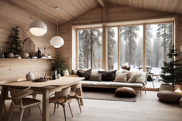 Scandinavian Forest Cabin Decor | Premium Ai-Generated Image with regard to An Expert&amp;#039;s Guide to Scandinavian Forest Living Room Decor with Shopping Tips