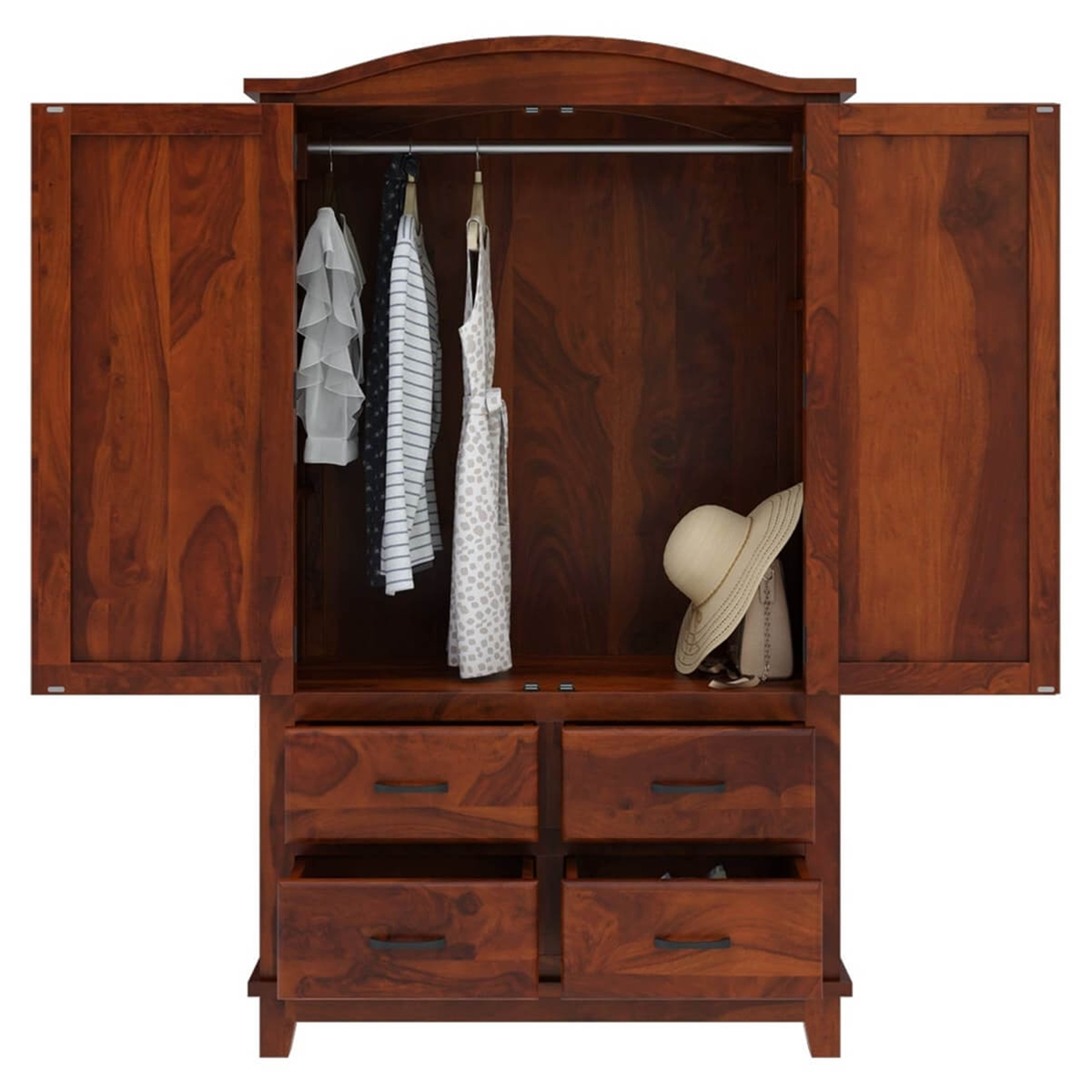 Sierra Nevada Rustic Solid Wood Large Wardrobe Armoire With Drawers with Embracing Rustic Elegance with a Solid Wood Wardrobe