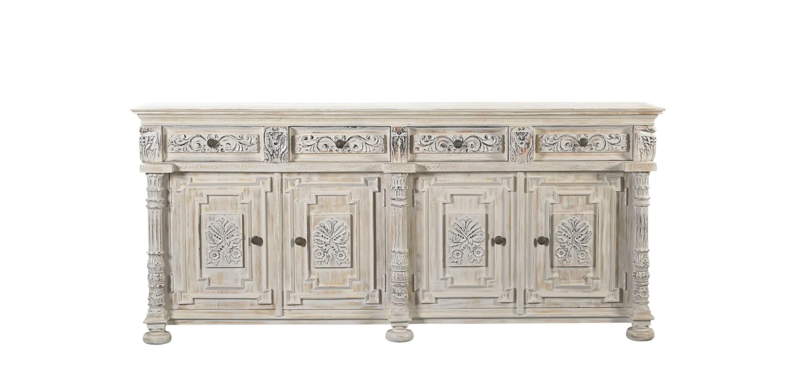 Sophia 4-Drawer 4-Door Carved Solid Wood Sideboard - French Country - Buffets And Sideboards ... with Sophia 3-Drawer 3-Door Carved Solid Wood Sideboard