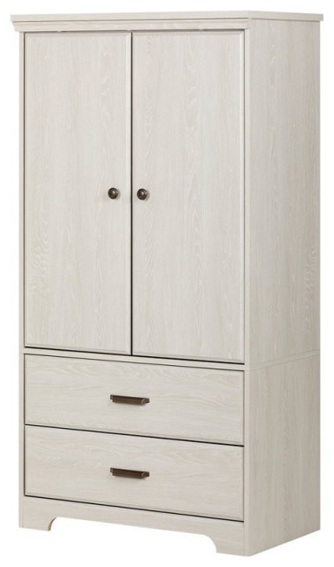 South Shore Versa 2 Drawer Door Armoire In Winter Oak - Transitional ... with Weathered Oak Charm How the South Shore Versa Armoire Elevates Your Space