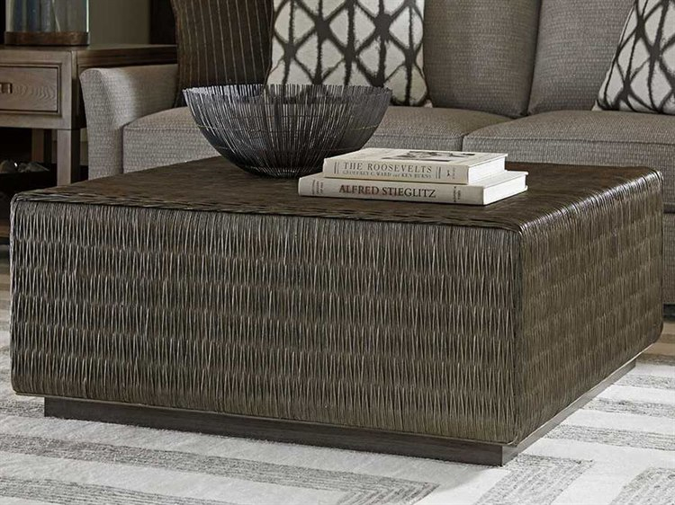 Tommy Bahama Cypress Point Seawatch Woven &amp;amp;Quot; Square Wood Cocktail Table ... pertaining to Seawatch Woven Cocktail Table Tempered Glass Top