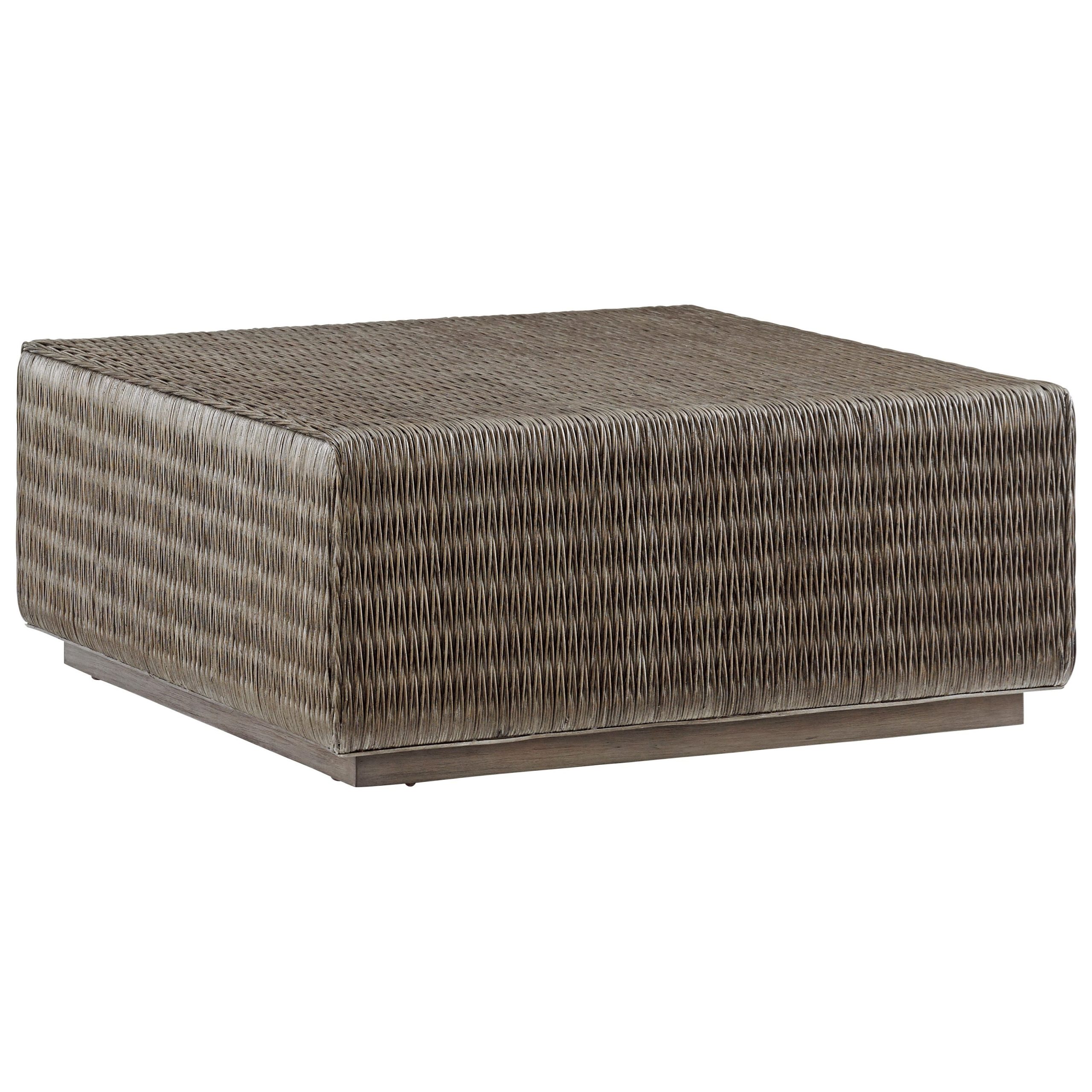 Tommy Bahama Home Cypress Point 562-947 Seawatch Woven Rattan Cocktail ... intended for Seawatch Woven Cocktail Table Tempered Glass Top