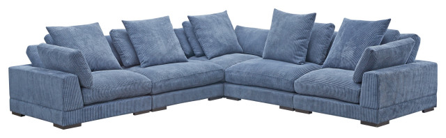 Tumble Classic L Modular Sectional Navy - Transitional - Sectional ... regarding Tumble Classic L Modular Sectional Cappuccino