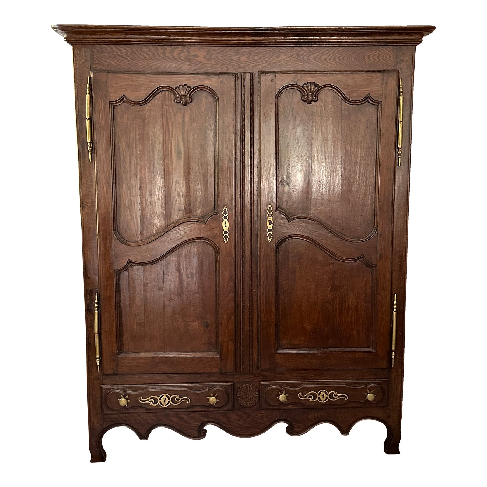 Two Door Antique Linen Closet Armoire | Chairish inside Frederick Linen Closet/Armoire, Antique Brown, 48X22X80