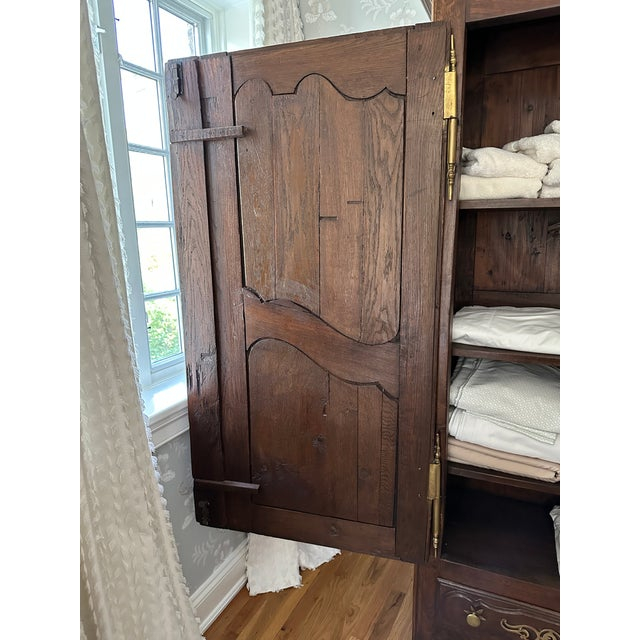Two Door Antique Linen Closet Armoire | Chairish regarding Frederick Linen Closet/Armoire, Antique Brown, 48X22X80