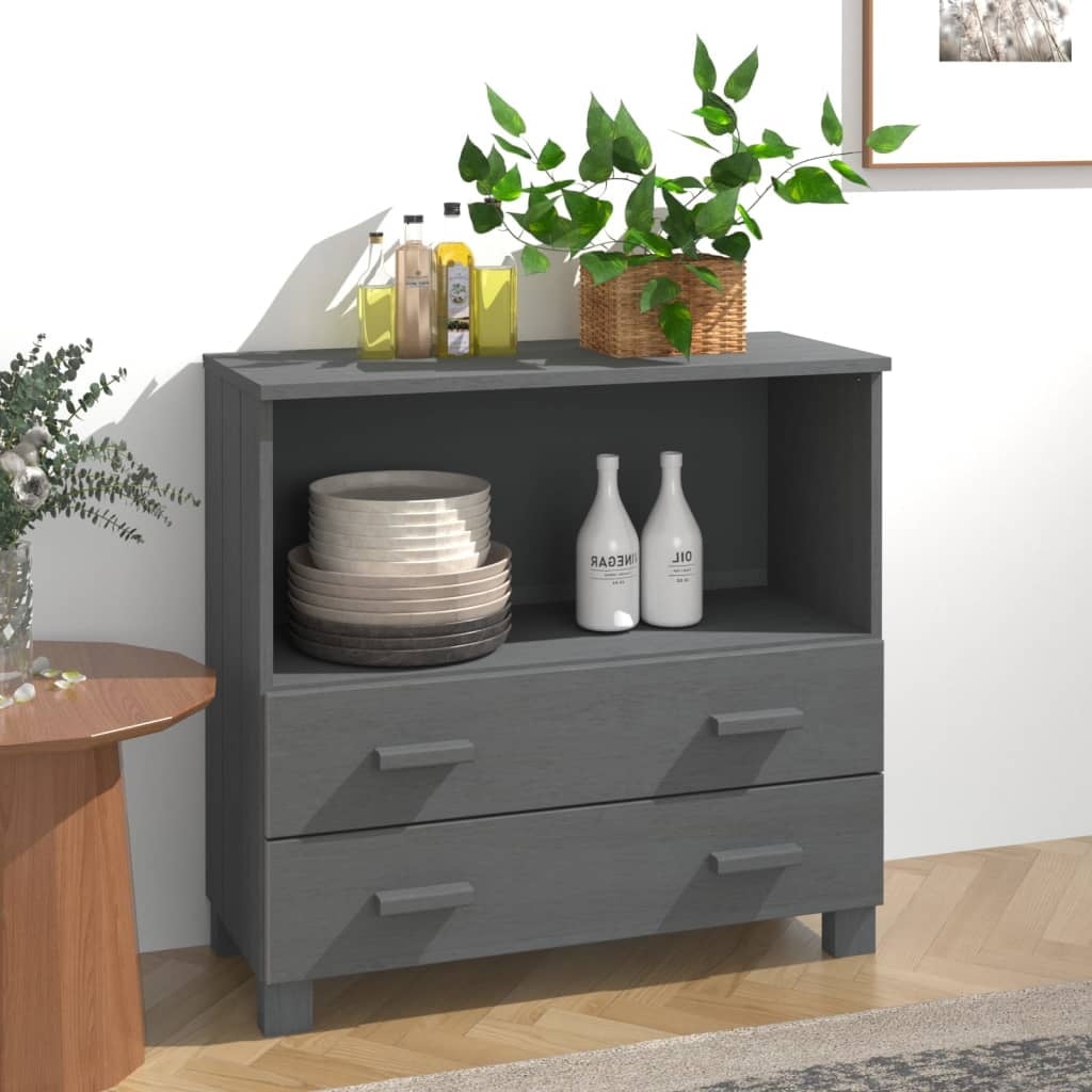 Vidaxl Sideboard Buffet Console Cabinet For Bedroom Hamar Solid Wood ... in Vidaxl Sideboard Buffet Cabinet With Storage Hamar Light Gray Solid Wood Pine