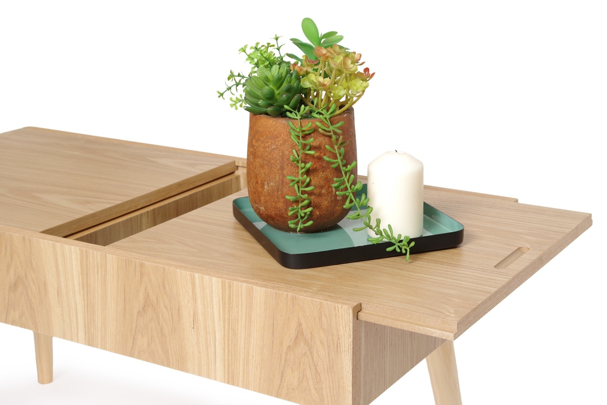 Vista Coffee Table With Storage Shelf | Futon Company within Boa Vista 31&amp;quot; Square Coffee Table With Shelf, Hidden Cabinet, Gingko/Light Maple