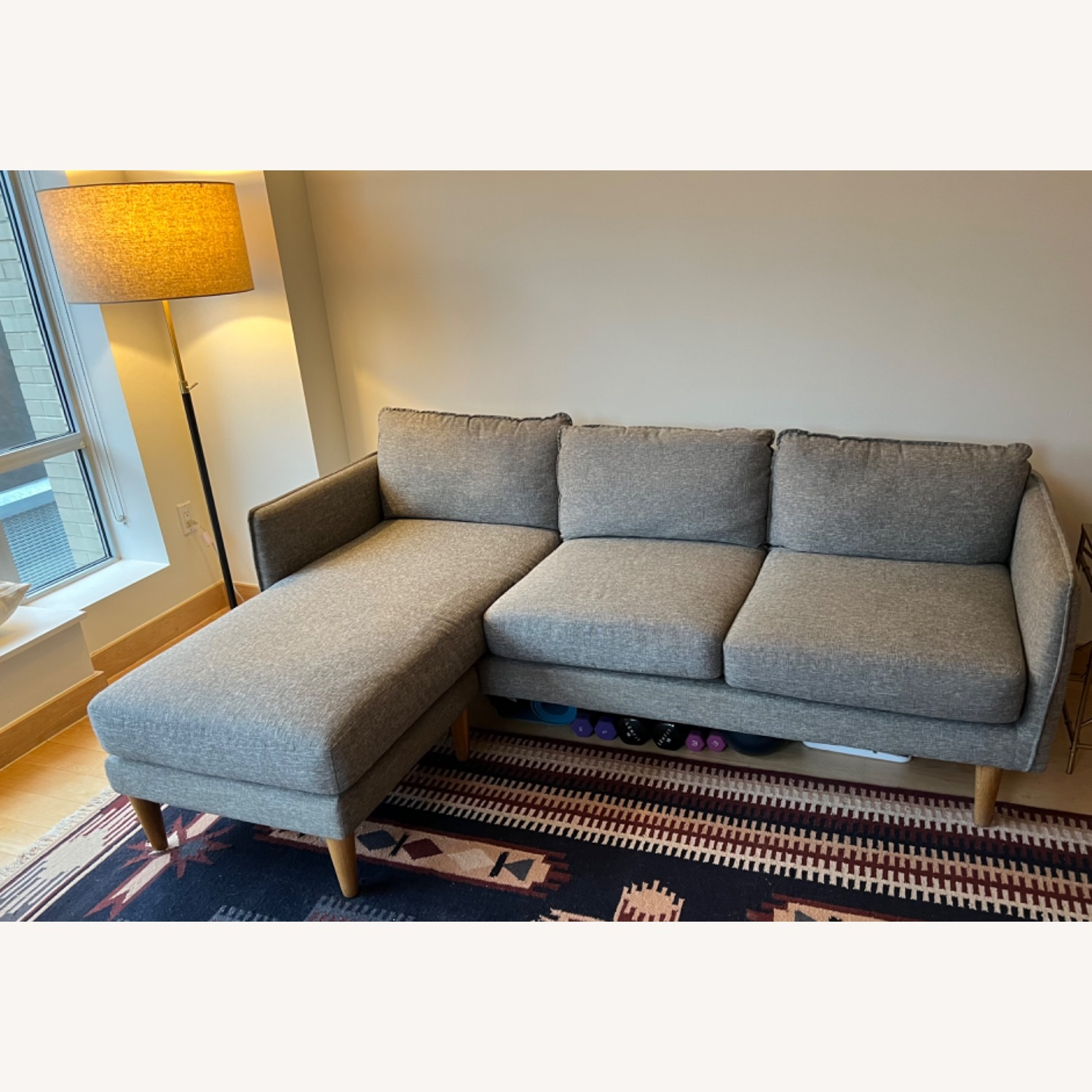 West Elm Quinn Sectional, Retro Weave, Feather Gray - Aptdeco for The Quinn Grey Sectional How it Transforms Your Space