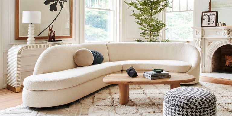 White Curved Sofa | Interior Design Ideas throughout The Perla Curved Sofa in White How to Style Your Space for Elegance
