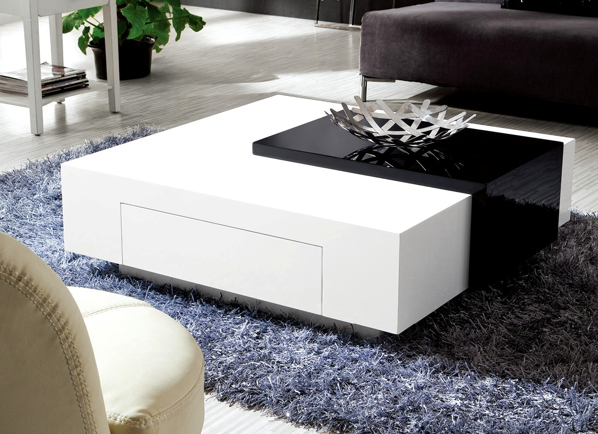 White High Gloss Coffee Table With Storage Ideas regarding Integrating the BUONO White Lacquer Coffee Table Into Your Decor