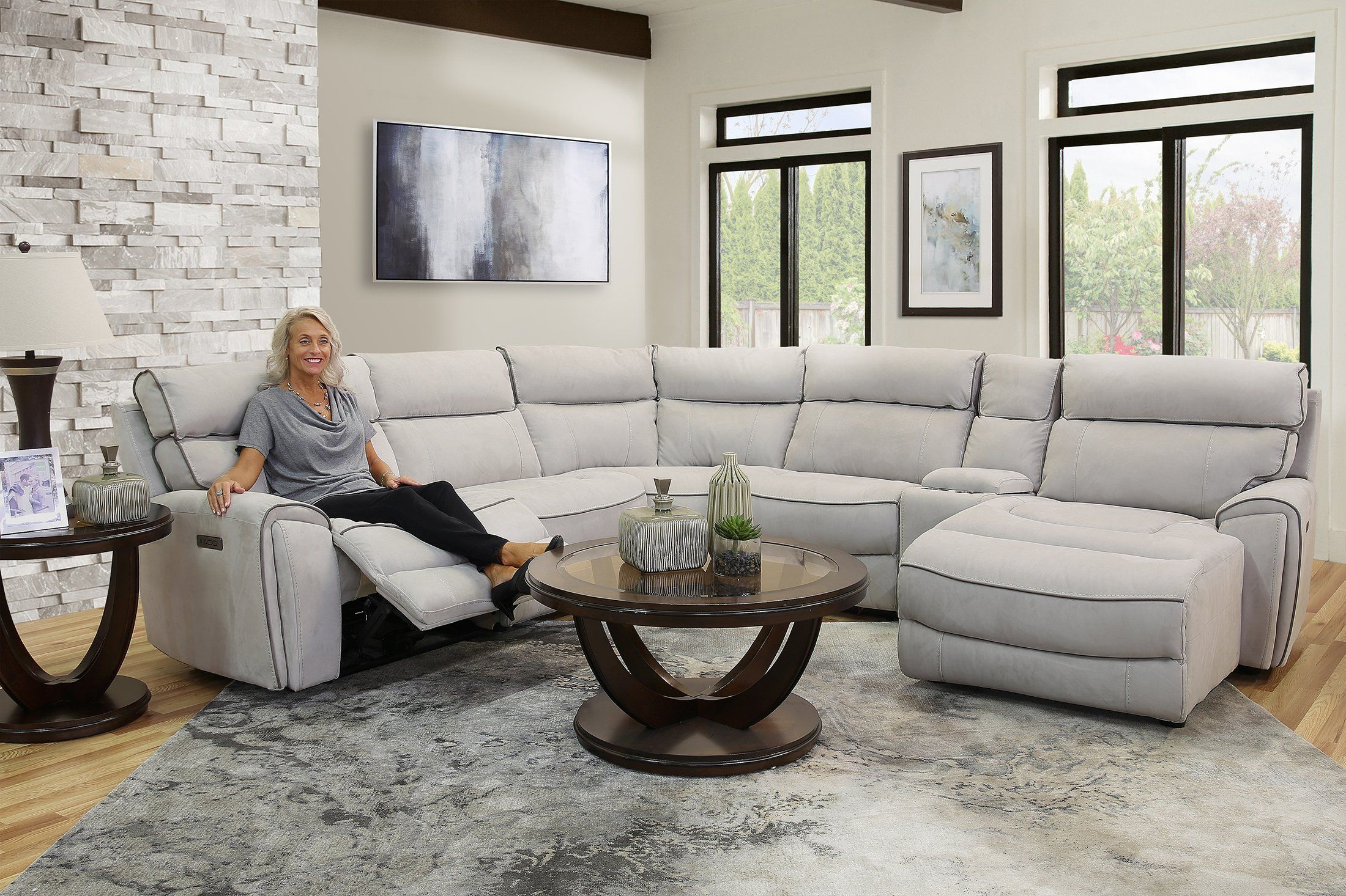 Winston 6 Piece Power Reclining Sectional Sofa With Raf Chaise ... in Your Guide to Choosing and Living With a 6-Piece Sectional Sofa