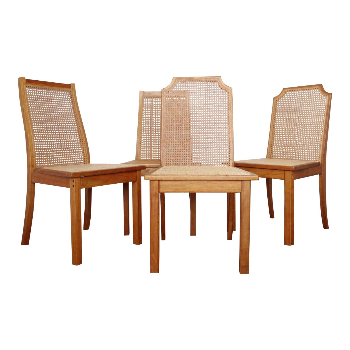 Wood And Cane Dining Chairs - Set Of 4 | Chairish regarding The Enduring Appeal of Wood and Cane Dining Furniture