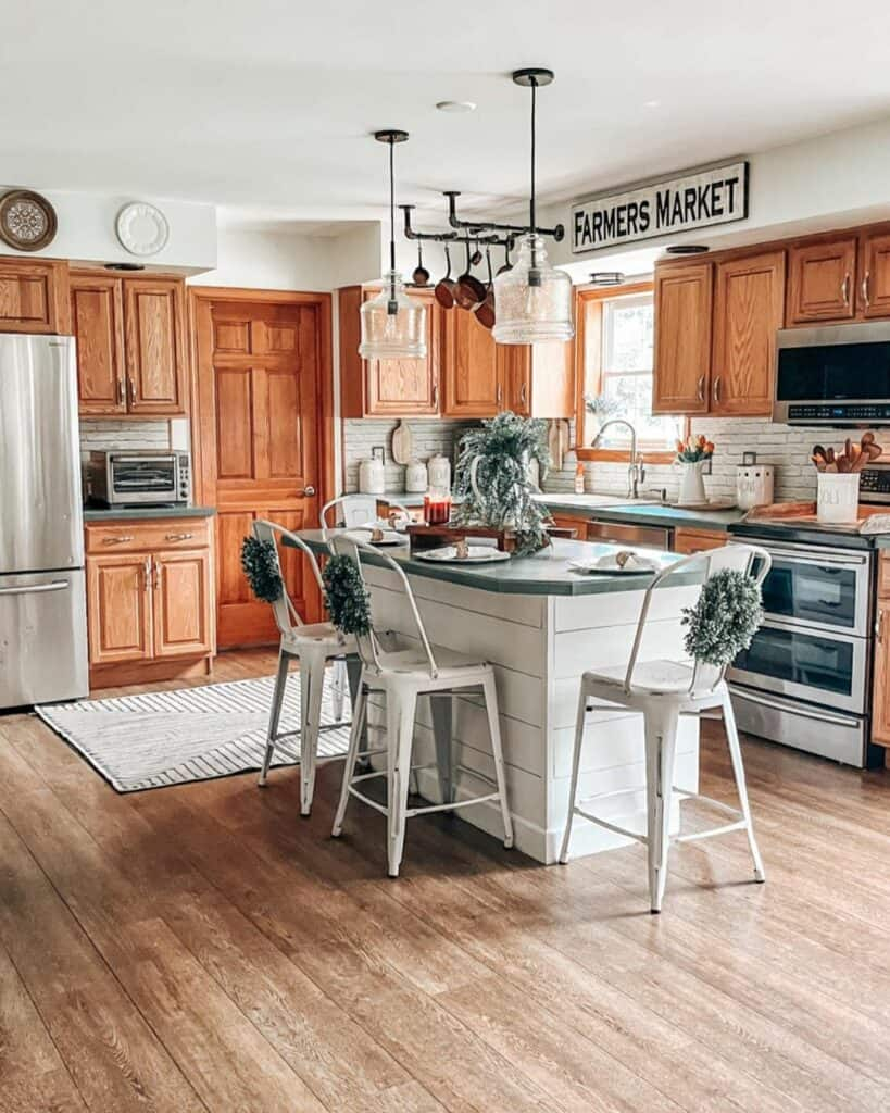 Wood Cabinets Bring Warmth To A Kitchen - Soul &amp;amp; Lane for Bringing Warmth and Elegance to Meals with Wood Kitchen Chairs