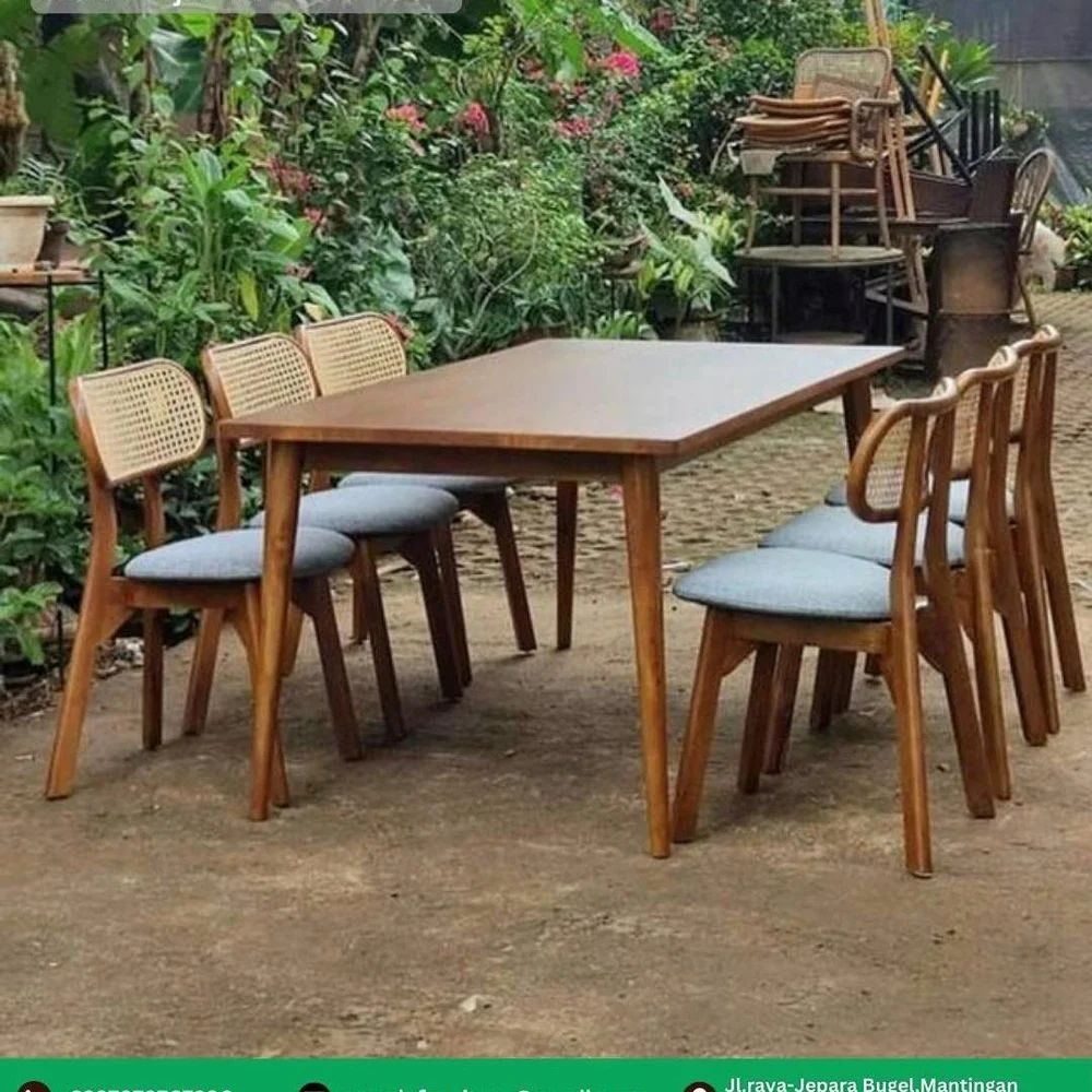 Wooden Cane Dining Table Chair At Rs 33000/Set | Cane Wood Chair In ... inside Fernleaf Fabric Upholstered Wood And Cane Expandable 7-Piece Dining Set, Natural Brown/Beige