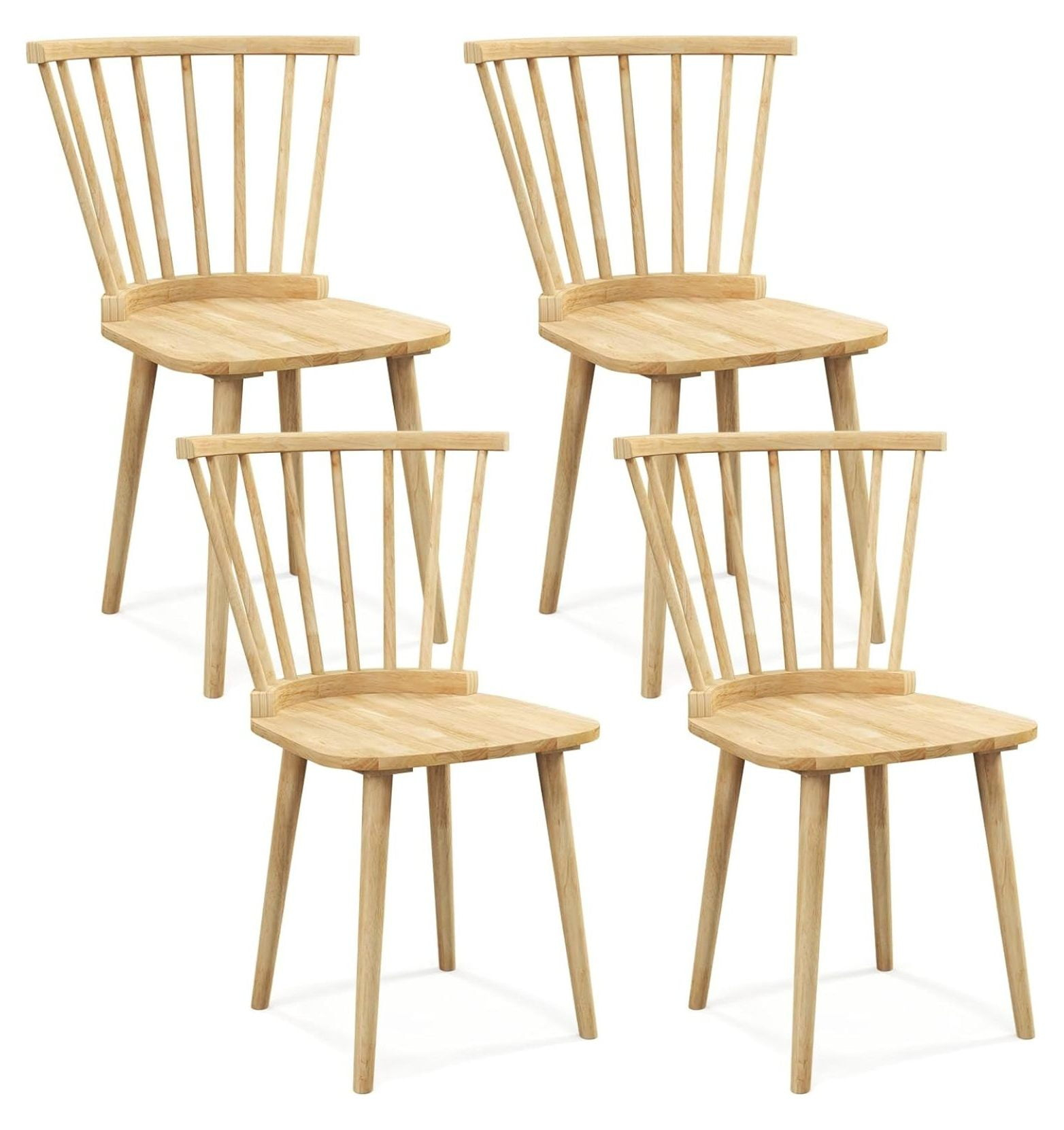 Xayoca Windsor Dining Chairs Set Of 4, Solid Wood Kitchen Chairs With ... in Bringing Warmth and Elegance to Meals with Wood Kitchen Chairs