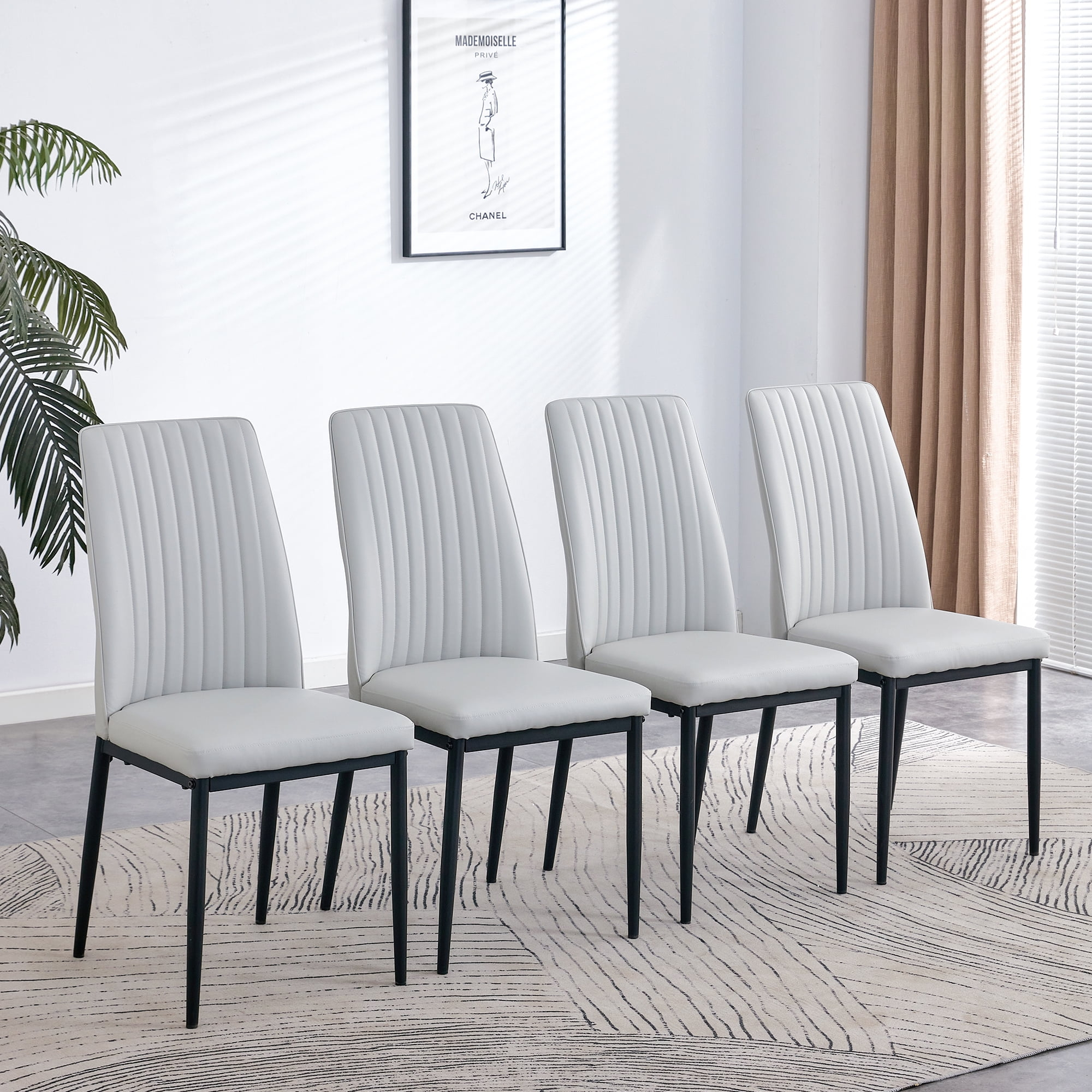 Xukmct 4 Pack Upholstered Seat Dining Chair With Metal Legs, Side Chair ... in Understanding the Benefits of Padded Seating for Dining Comfort