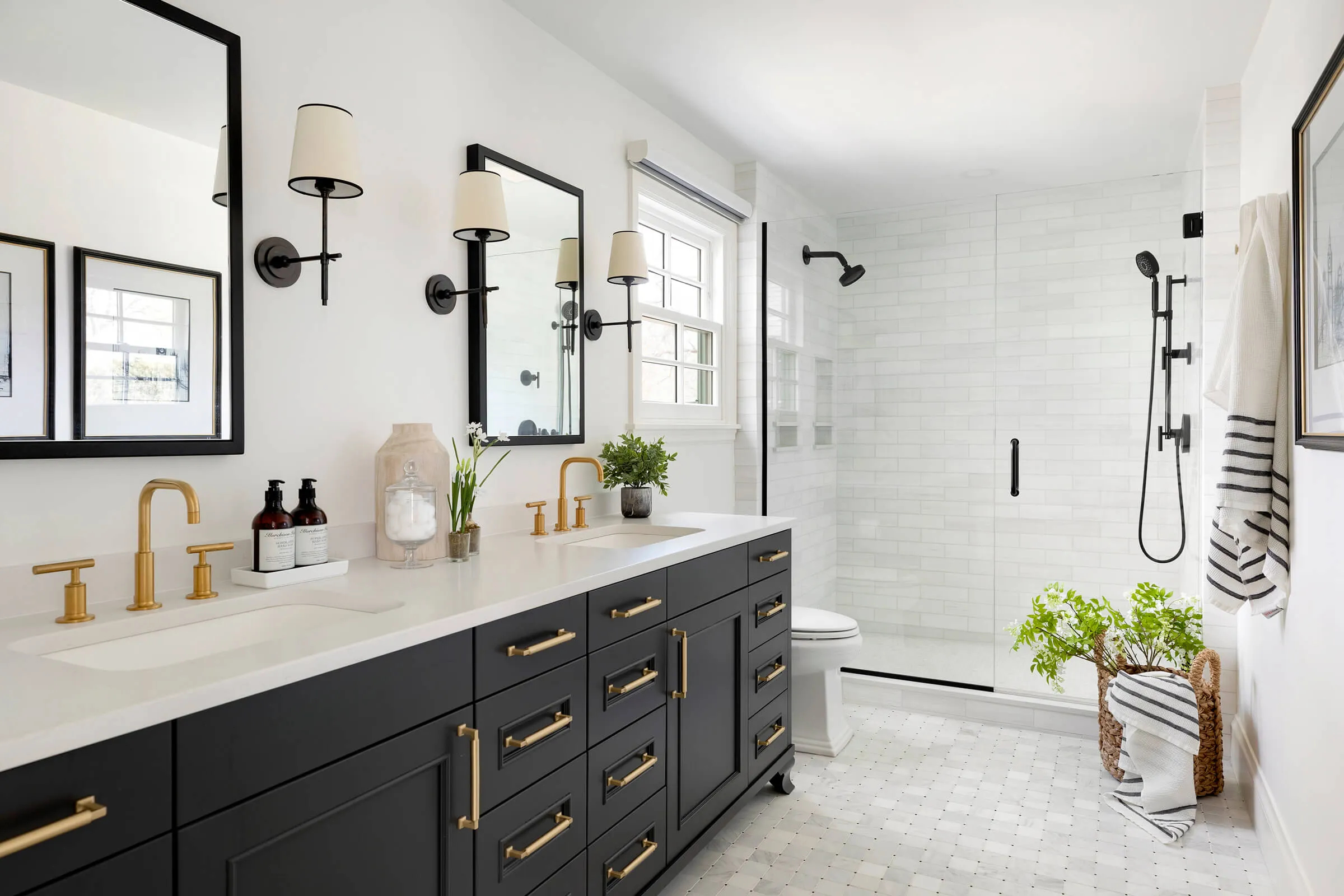 10 Bathroom Remodel Design Ideas | Jkath Design Build + Reinvent regarding 48&amp;quot; Single Bathroom Vanity, Dark Gray, No Countertop, Black Trim, 46&amp;quot; Mirror