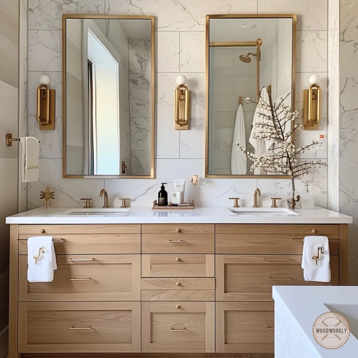 10 Creative Diy Natural Wood Bathroom Vanity Ideas! in Winchester Freestanding Modern Bathroom Vanity, Pecan Oak, 48&amp;quot;