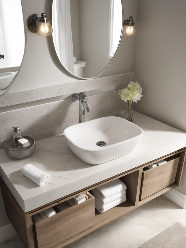 15 Bathroom Vanity Countertop Ideas To Transform Your Space With ... inside Eivissa Bathroom Vanity Countertop