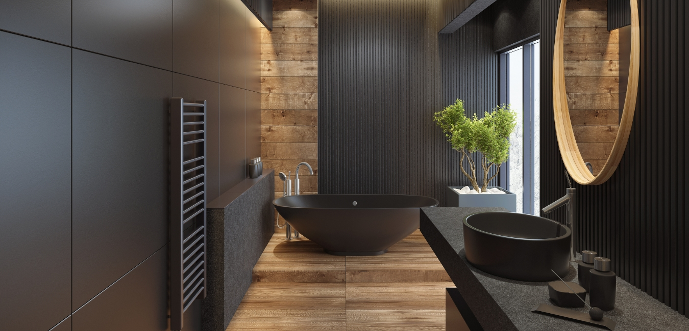 The Art of Minimalist Bath Design with Matte Black Finish