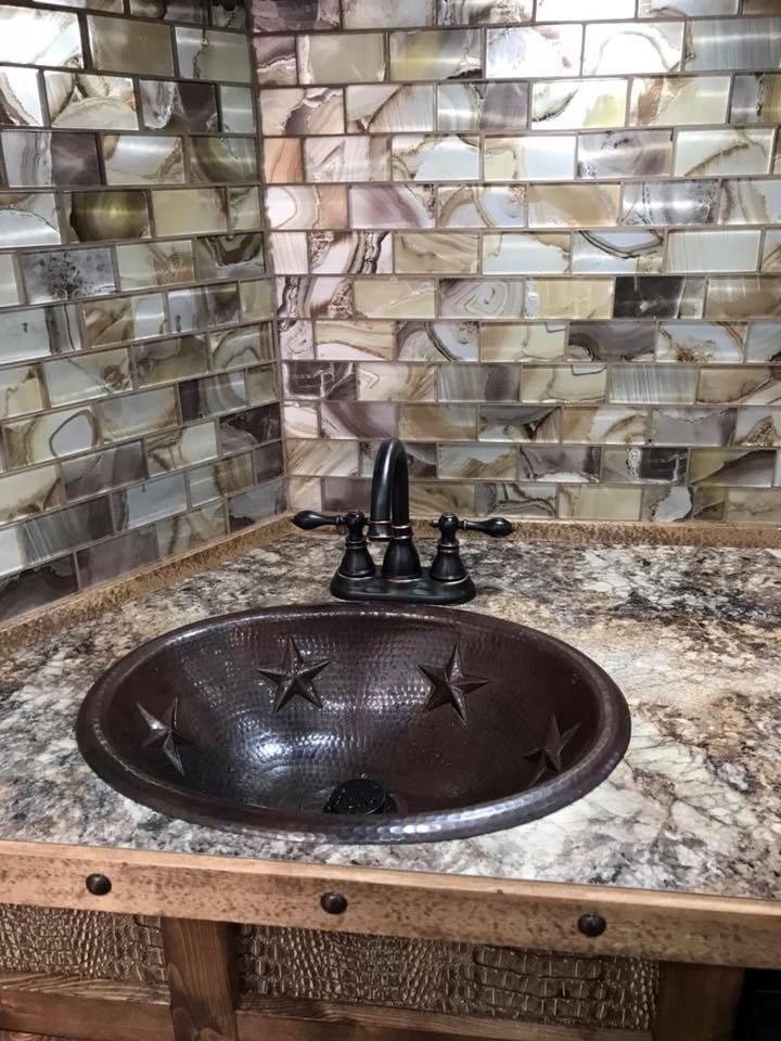 19&amp;quot; Oval Copper Bath Sink Country Star Design Rolled Edge | Vanity Sinks inside 19&amp;quot; Oval Copper Bath Sink Rustic Stars Design Lift &amp;amp; Turn Drain Included