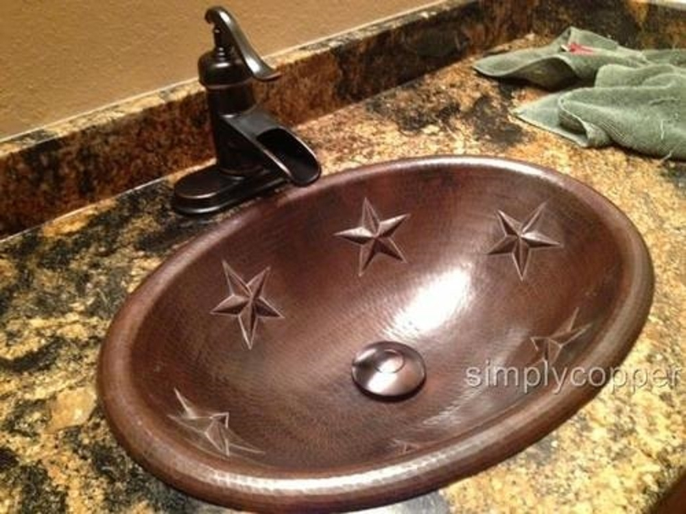 19&amp;quot; Oval Texas Stars Design Copper Bath Sink | Vanity Sinks with The Barbed Wire Drain Mistake That Cost Me $300 to Fix