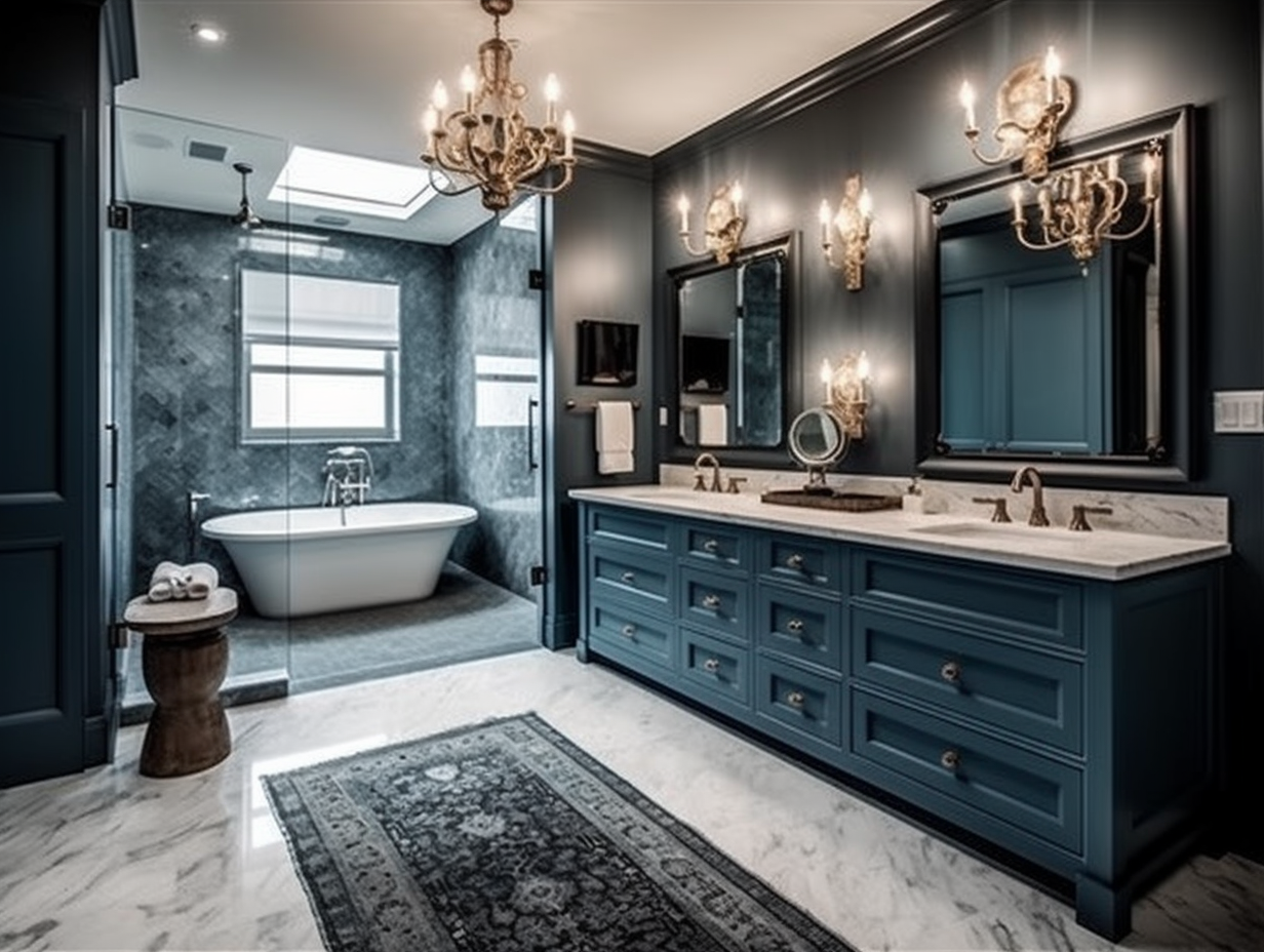 20 Blue Vanity Bathroom Ideas : Transform Your Space Today! with regard to 60&amp;quot;Dbl Vanity Dark Blue
