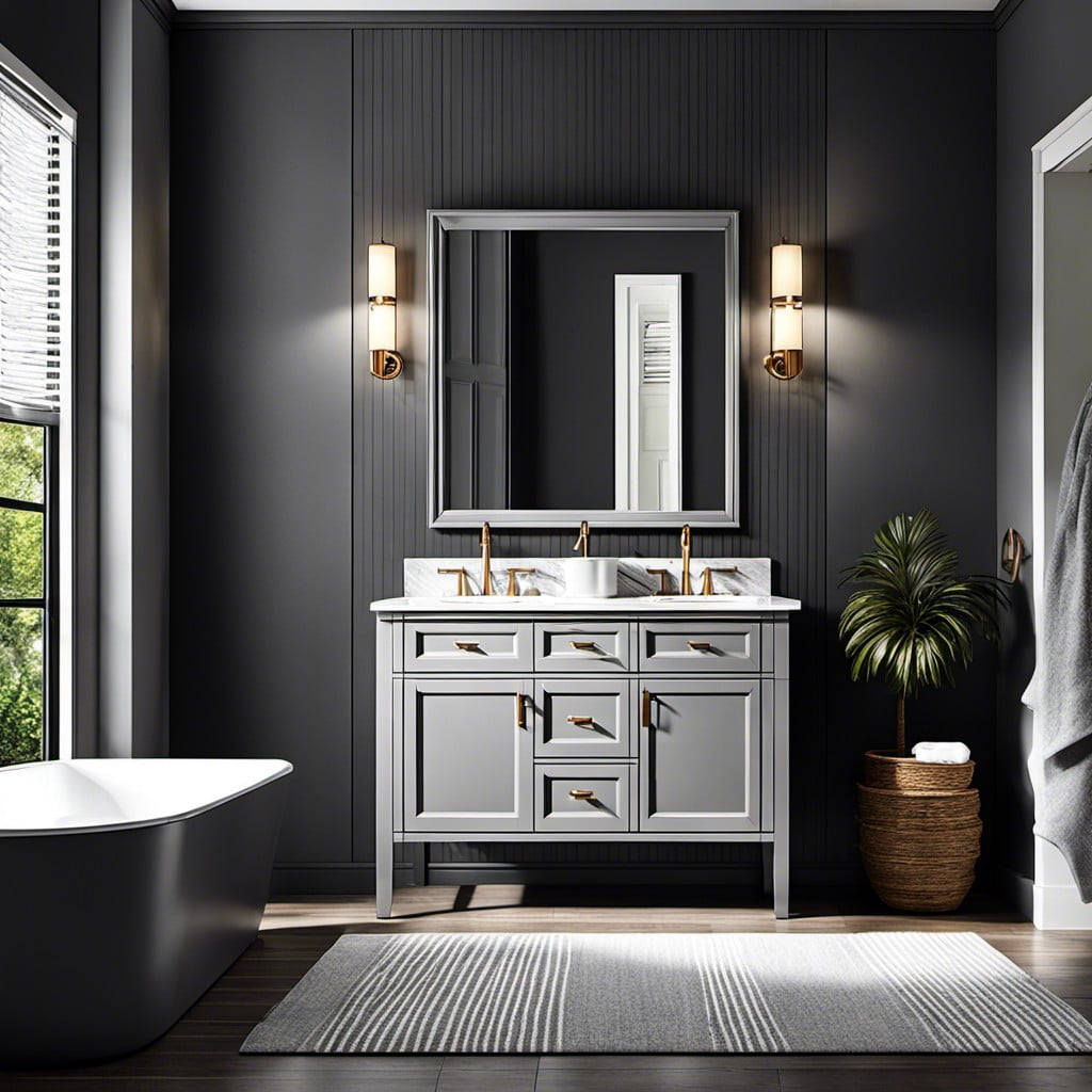 20 Stylish Designs And Tips For A Light Grey Vanity Bathroom within 60&amp;quot; Single Bath Vanity Dark Gray